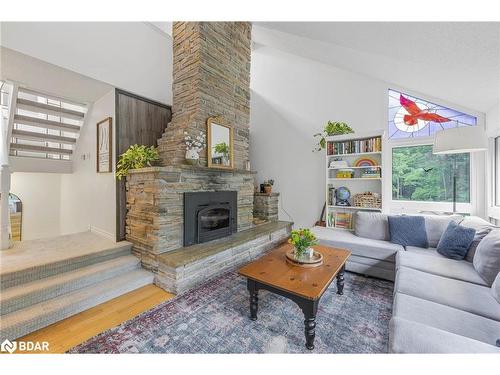 1241 Bass Lake Sideroad E, Oro-Medonte, ON - Indoor Photo Showing Living Room With Fireplace