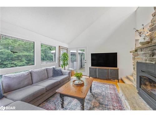 1241 Bass Lake Sideroad E, Oro-Medonte, ON - Indoor Photo Showing Living Room With Fireplace