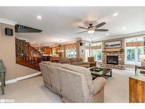 35 Reillys Run, Minesing, ON - Indoor Photo Showing Living Room With Fireplace