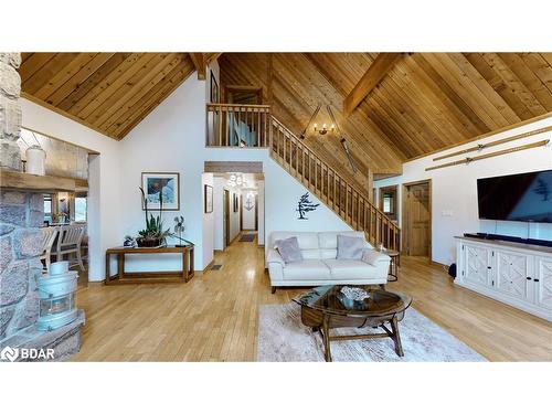 3413 Flat Rapids Lane, Severn, ON - Indoor Photo Showing Living Room With Fireplace