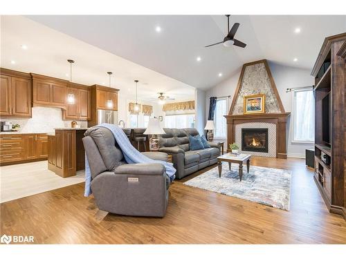 28 Timber Wolf Trail, Minesing, ON - Indoor Photo Showing Living Room With Fireplace