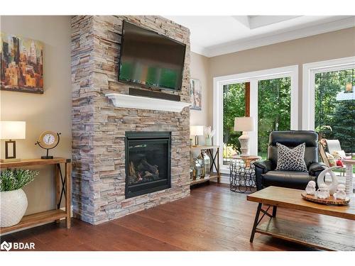 110 Mennill Drive Drive, Minesing, ON - Indoor Photo Showing Living Room With Fireplace