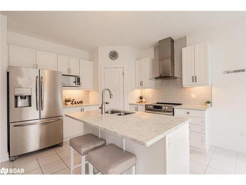 45 Pennell Drive, Barrie, ON - Indoor Photo Showing Kitchen With Stainless Steel Kitchen With Double Sink With Upgraded Kitchen