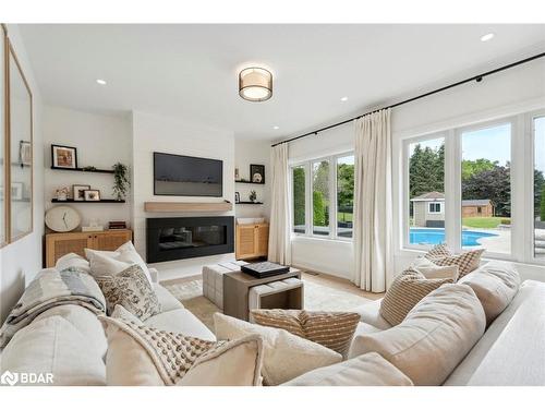 46 David Willson Trail, Sharon, ON - Indoor Photo Showing Living Room With Fireplace