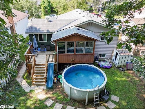 162 Pratt Crescent, Gravenhurst, ON - Outdoor With Above Ground Pool With Deck Patio Veranda