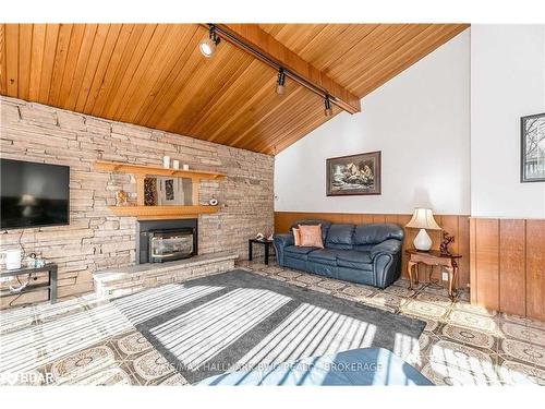 206 Park Road, Tiny, ON - Indoor Photo Showing Living Room With Fireplace