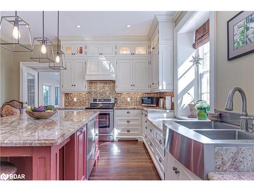 1680 Highway 26, Rr #2, Springwater, ON - Indoor Photo Showing Kitchen With Double Sink With Upgraded Kitchen