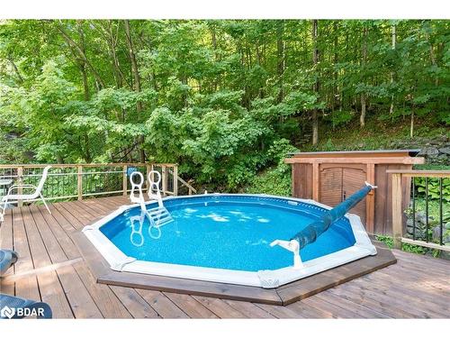 119 Silver Birch Drive, Tiny, ON - Outdoor With Above Ground Pool With Deck Patio Veranda With Backyard