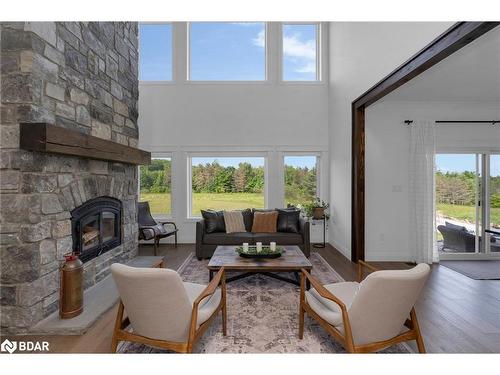 2456 Line 2 North, Oro-Medonte, ON - Indoor Photo Showing Living Room With Fireplace