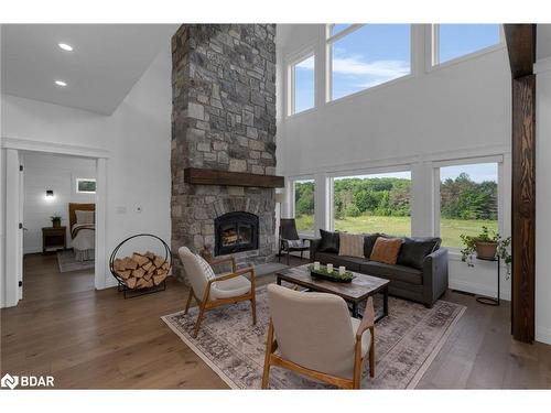 2456 Line 2 North, Oro-Medonte, ON - Indoor Photo Showing Living Room With Fireplace