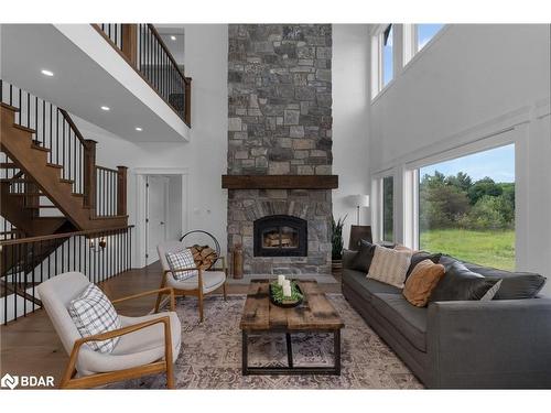 2456 Line 2 North, Oro-Medonte, ON - Indoor Photo Showing Living Room With Fireplace