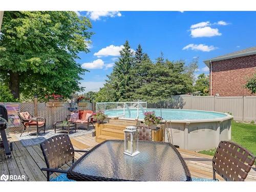 2 Carmichael Court, Orillia, ON - Outdoor With Above Ground Pool With Deck Patio Veranda With Backyard