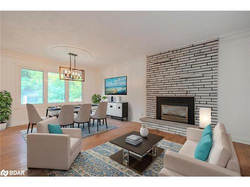 34 Strabane Avenue, Barrie, ON - Indoor Photo Showing Living Room With Fireplace