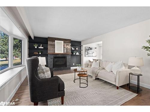 75 Marshall Street, Barrie, ON - Indoor Photo Showing Living Room With Fireplace