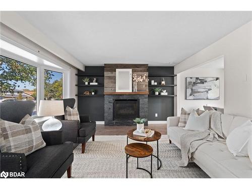 75 Marshall Street, Barrie, ON - Indoor Photo Showing Living Room With Fireplace