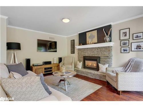 52 Mayfair Drive, Barrie, ON - Indoor Photo Showing Living Room With Fireplace