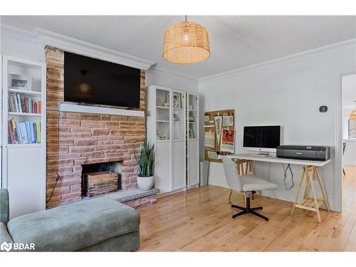 101 Queen Street, Barrie, ON - Indoor Photo Showing Office With Fireplace