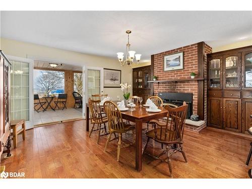 5884 7Th Line, Beeton, ON - Indoor Photo Showing Dining Room With Fireplace