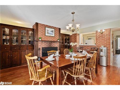 5884 7Th Line, Beeton, ON - Indoor Photo Showing Dining Room With Fireplace