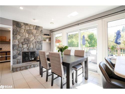 595 Big Bay Point Road, Barrie, ON - Indoor Photo Showing Dining Room With Fireplace