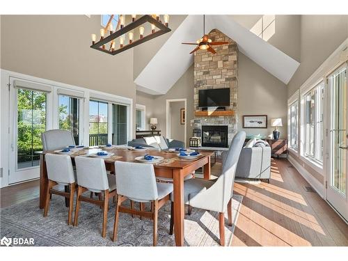 3 Morgan Drive, Oro-Medonte, ON - Indoor Photo Showing Dining Room With Fireplace