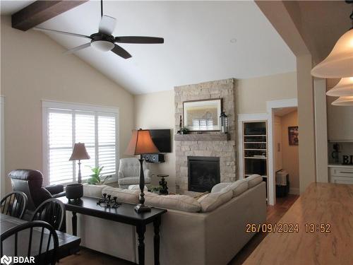 1189 Sunnidale Road, Springwater, ON - Indoor Photo Showing Living Room With Fireplace