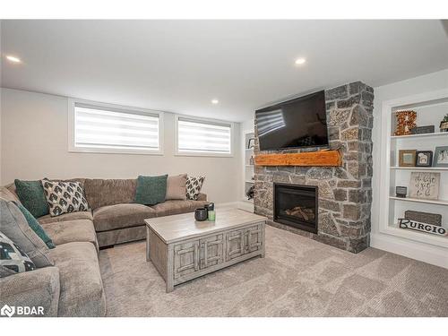 132 Switzer Street, New Lowell, ON - Indoor Photo Showing Living Room With Fireplace