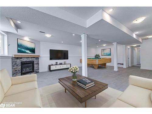 3260 Cove Avenue, Innisfil, ON - Indoor Photo Showing Living Room With Fireplace