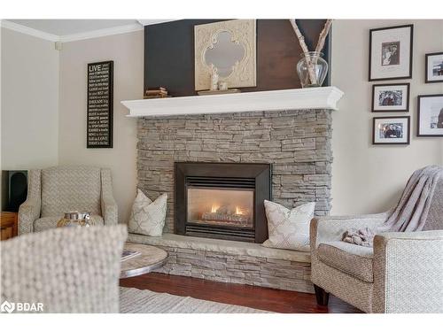 52 Mayfair Drive, Barrie, ON - Indoor Photo Showing Living Room With Fireplace