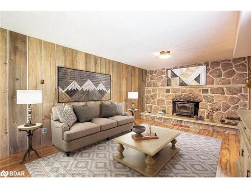 2900 Lakeshore Road E, Oro-Medonte, ON - Indoor Photo Showing Living Room With Fireplace