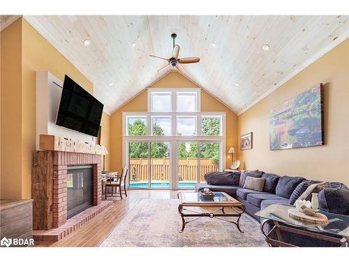 54 Nelson Street W, Alliston, ON - Indoor Photo Showing Living Room With Fireplace