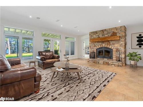 1220 Shoreview Drive, Innisfil, ON - Indoor Photo Showing Living Room With Fireplace