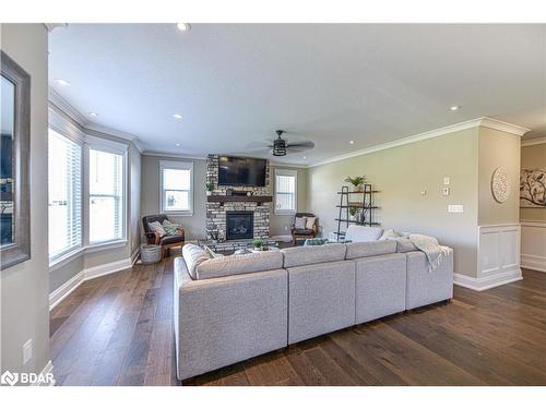 2448 Stockdale Road, Severn, ON - Indoor Photo Showing Living Room With Fireplace