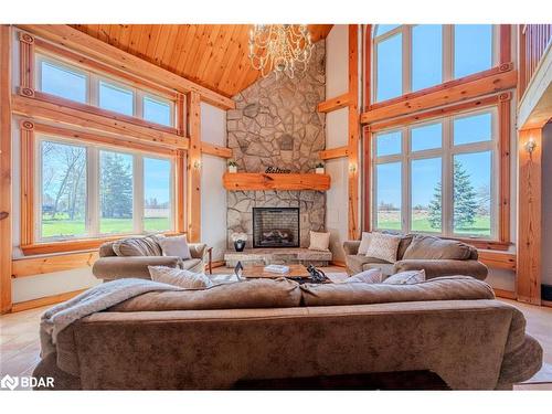 8464 6Th Line, Essa, ON - Indoor Photo Showing Living Room With Fireplace