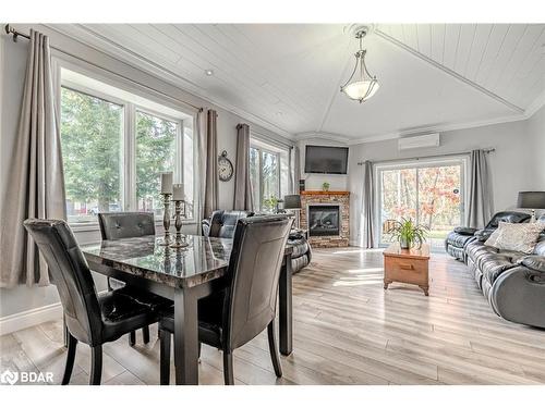 2 Jordan Lane, Huntsville, ON - Indoor Photo Showing Dining Room With Fireplace