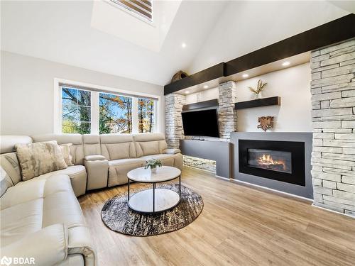 129 Bass Line, Oro-Medonte, ON - Indoor Photo Showing Living Room With Fireplace