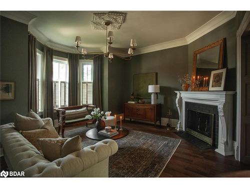 42 Burton Avenue, Barrie, ON - Indoor Photo Showing Living Room With Fireplace