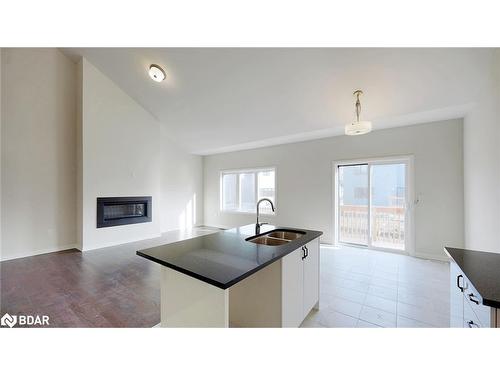 3067 Sandy Acres Avenue, Severn, ON - Indoor Photo Showing Kitchen With Fireplace With Double Sink