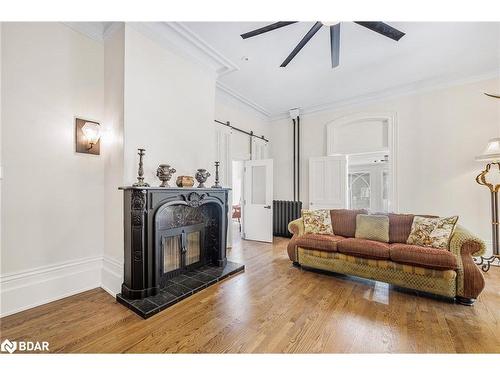 105 Toronto Street, Barrie, ON - Indoor Photo Showing Living Room With Fireplace