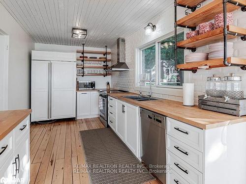 6568 Quarry Point Road, Ramara, ON - Indoor Photo Showing Kitchen With Double Sink