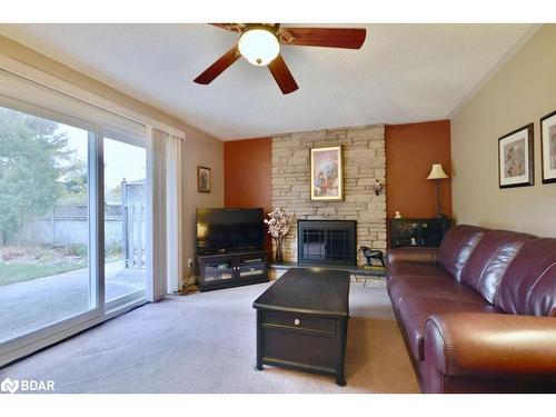 23 Debra Crescent, Barrie, ON - Indoor Photo Showing Living Room With Fireplace