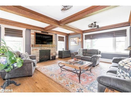 1273 Nottawasaga Concession 6, Stayner, ON - Indoor Photo Showing Living Room With Fireplace