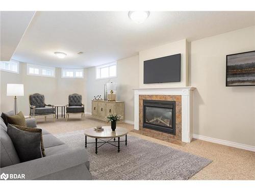 37 Player Drive, Barrie, ON - Indoor Photo Showing Living Room With Fireplace