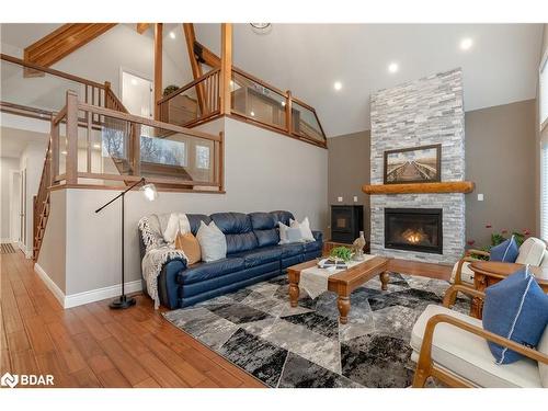 6605 County Road 21, Essa, ON - Indoor Photo Showing Living Room With Fireplace