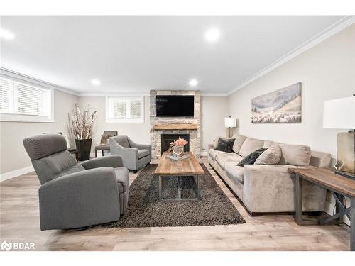 8 Crystalwood Lane, Midhurst, ON - Indoor Photo Showing Living Room With Fireplace