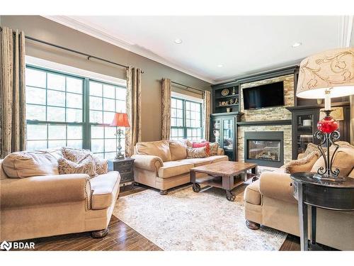 1826 Quantz Crescent, Innisfil, ON - Indoor Photo Showing Living Room With Fireplace