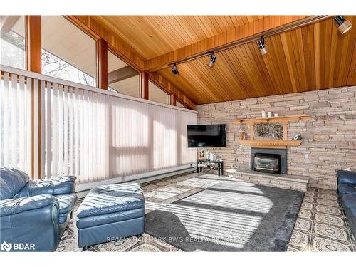 206 Park Road, Tiny, ON - Indoor Photo Showing Living Room With Fireplace