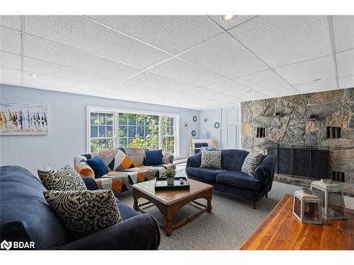 443 By-Lock Acres Road, Huntsville, ON - Indoor Photo Showing Living Room With Fireplace