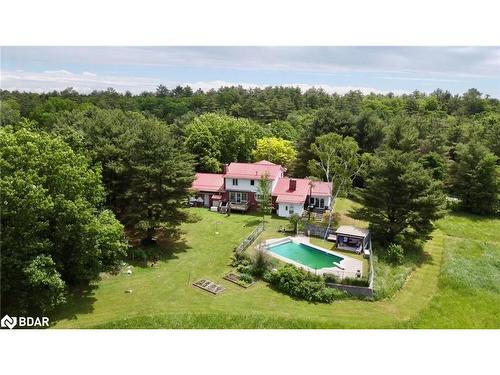 3146 Wasdell Falls Road, Washago, ON - Outdoor With In Ground Pool With View