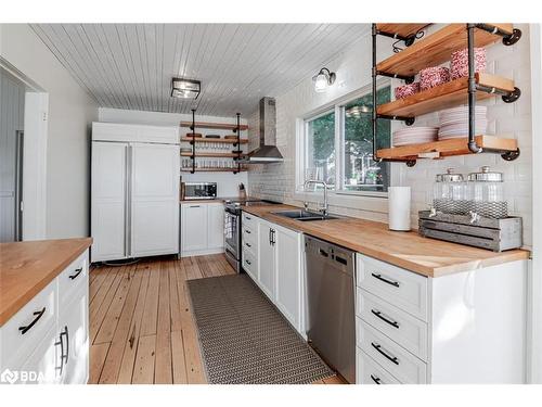 6568 Quarry Point Road, Ramara, ON - Indoor Photo Showing Kitchen With Double Sink